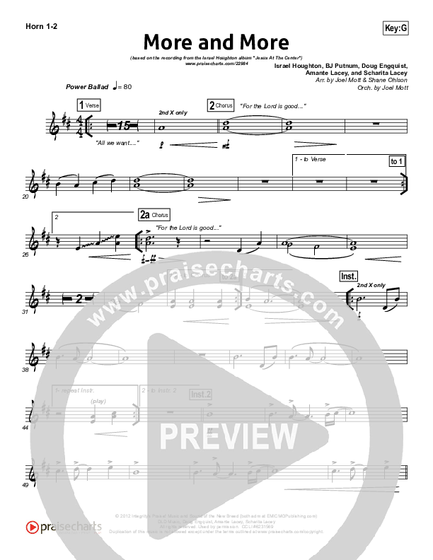 More And More French Horn 1/2 (Israel Houghton)