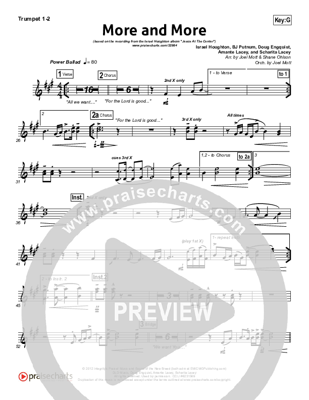 More And More Trumpet 1,2 (Israel Houghton)