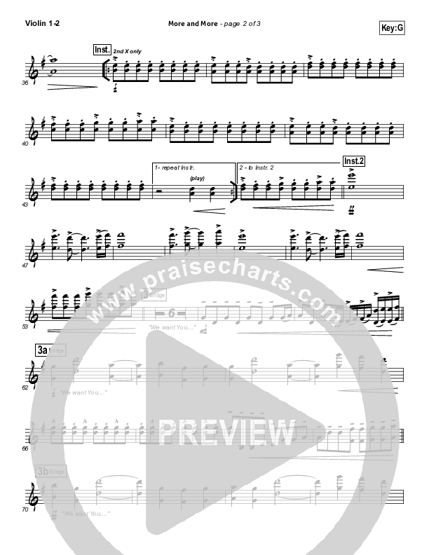 More And More Violin 1/2 (Israel Houghton)