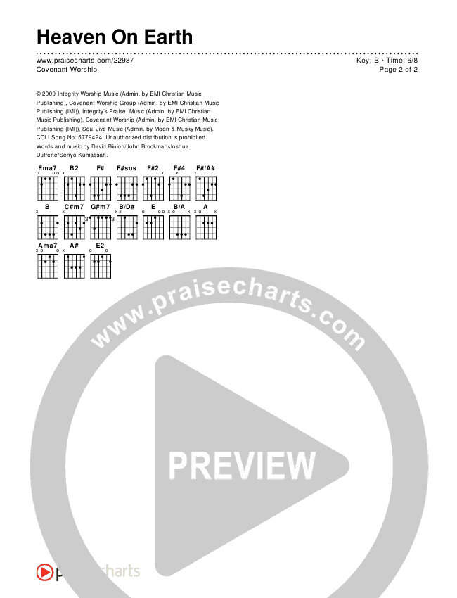 Heaven On Earth Chords & Lyrics (Covenant Worship)