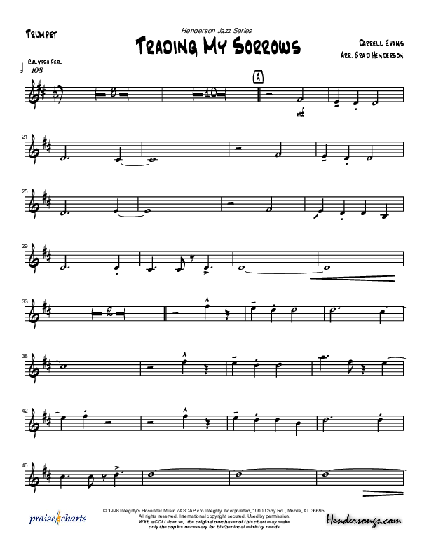 Trading My Sorrows Trumpet (Brad Henderson)