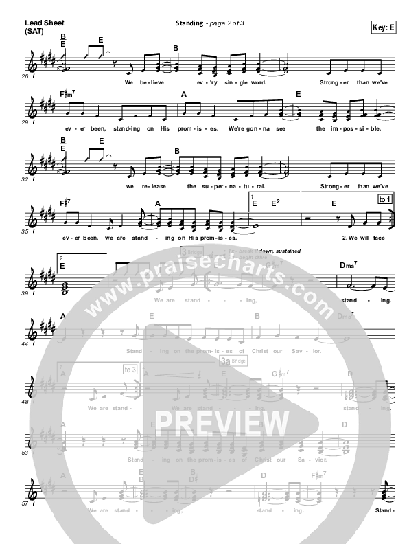 Standing Lead Sheet (Covenant Worship)