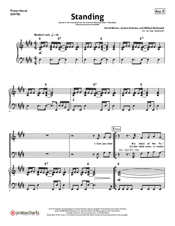 Standing Piano/Vocal & Lead (Covenant Worship)