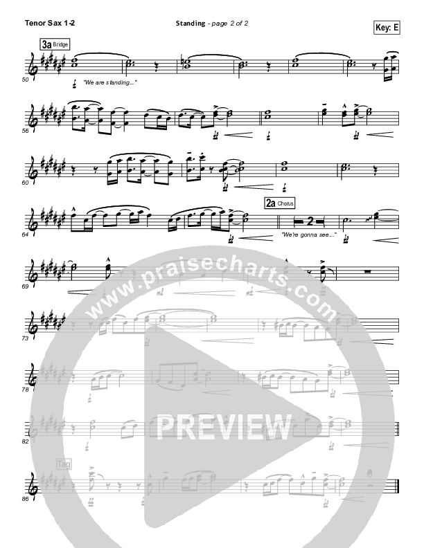 Standing Tenor Sax 1/2 (Covenant Worship)