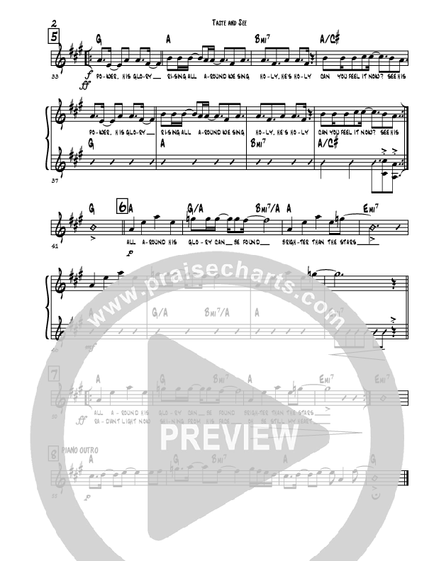 Taste And See Lead Sheet (Covenant Worship)