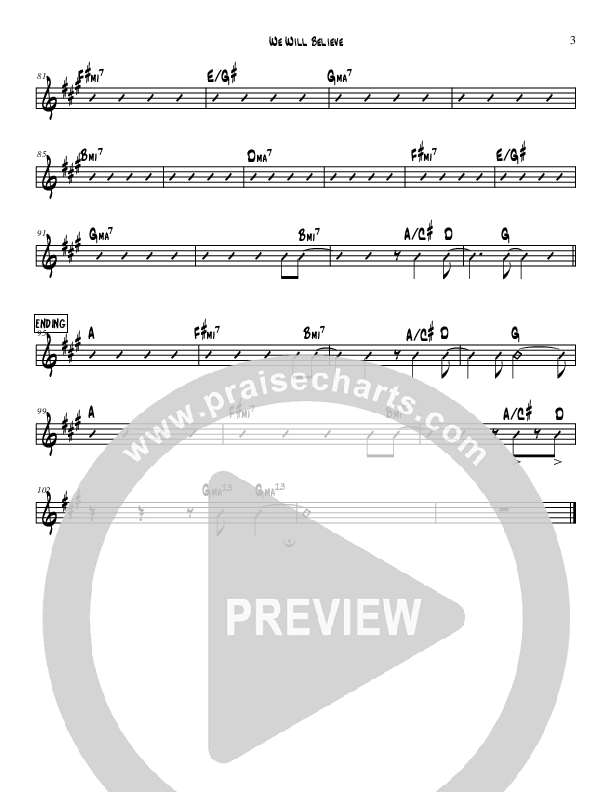 We Will Believe Rhythm Chart (Covenant Worship)