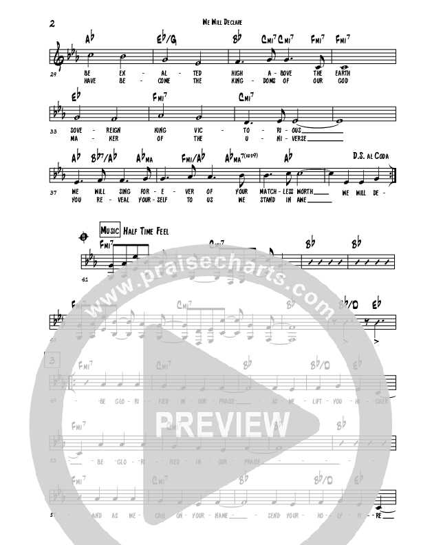 We Will Declare Lead Sheet (Covenant Worship)