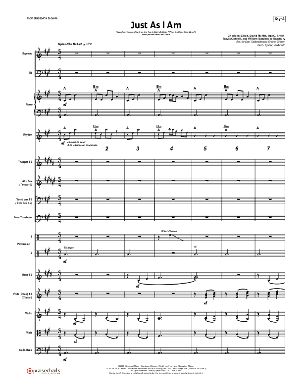Just As I Am Conductor's Score (Travis Cottrell)
