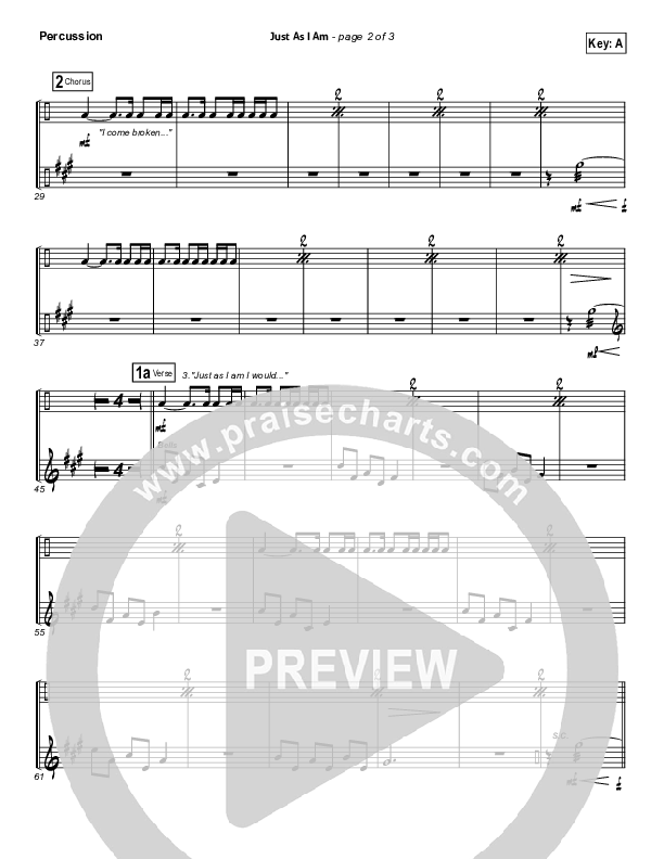 Just As I Am Percussion (Travis Cottrell)