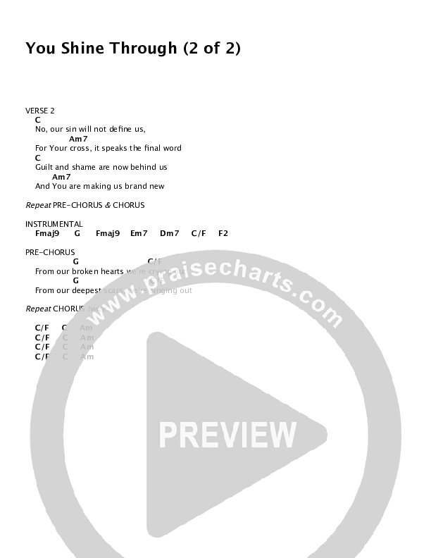 You Shine Through Chords & Lyrics (Brothers McClurg)