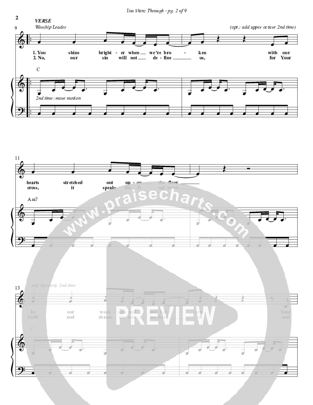 You Shine Through Lead & Piano (Brothers McClurg)