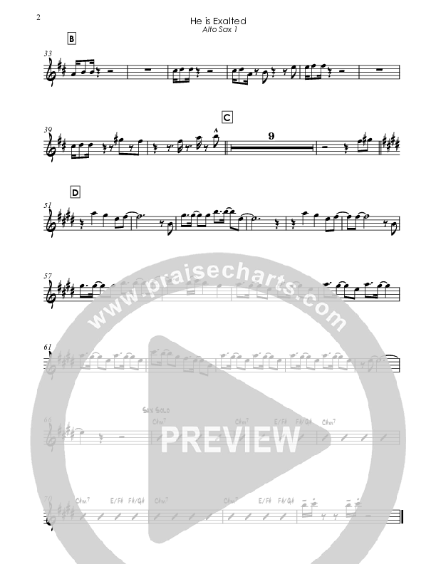 He Is Exalted (Instrumental) Alto Sax 1/2 (Good Jazz Series)