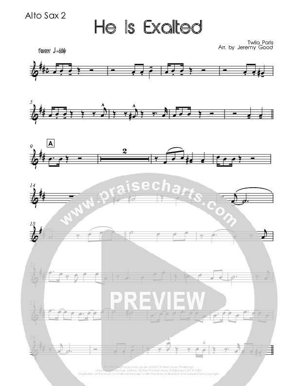He Is Exalted (Instrumental) Alto Sax 1/2 (Good Jazz Series)