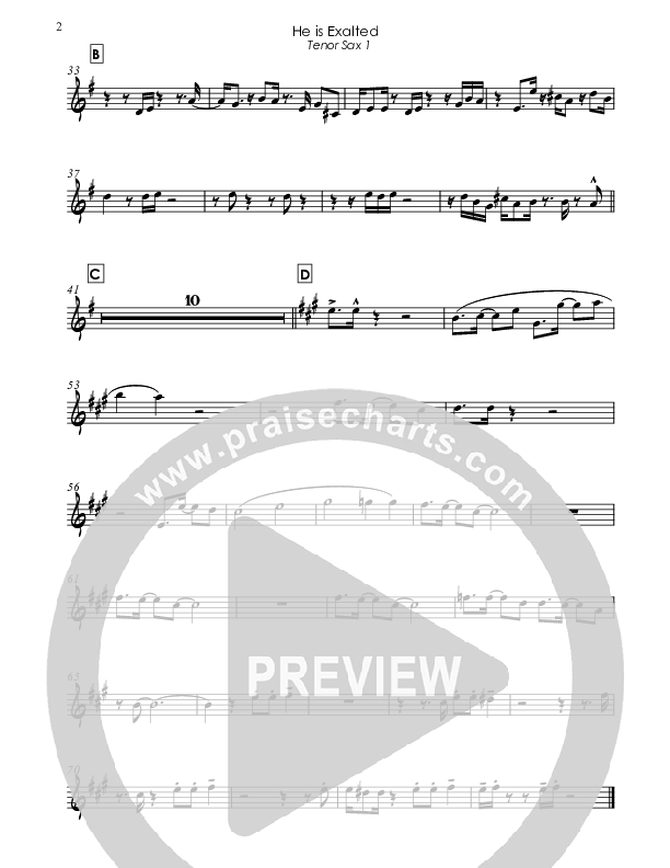 He Is Exalted (Instrumental) Tenor Sax 2 (Good Jazz Series)