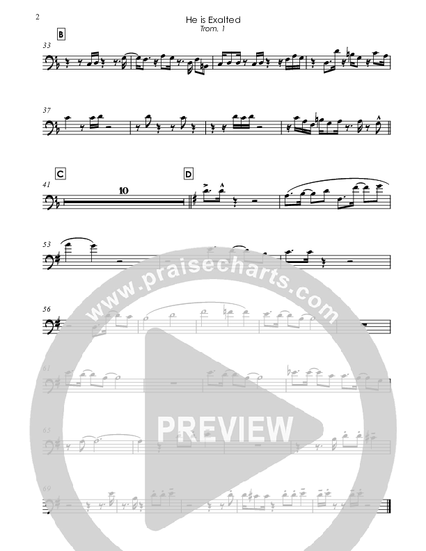 He Is Exalted (Instrumental) Trombone 1 (Good Jazz Series)