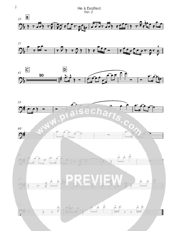 He Is Exalted (Instrumental) Trombone 2 (Good Jazz Series)