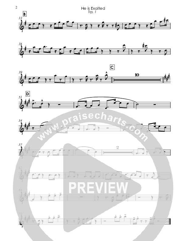 He Is Exalted (Instrumental) Trumpet 1 (Good Jazz Series)