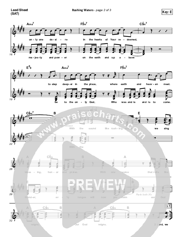 Rushing Waters Lead Sheet (Dustin Smith)