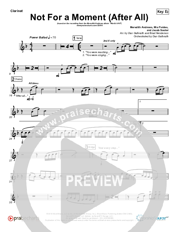 Not For A Moment (After All) Wind Pack (Meredith Andrews)