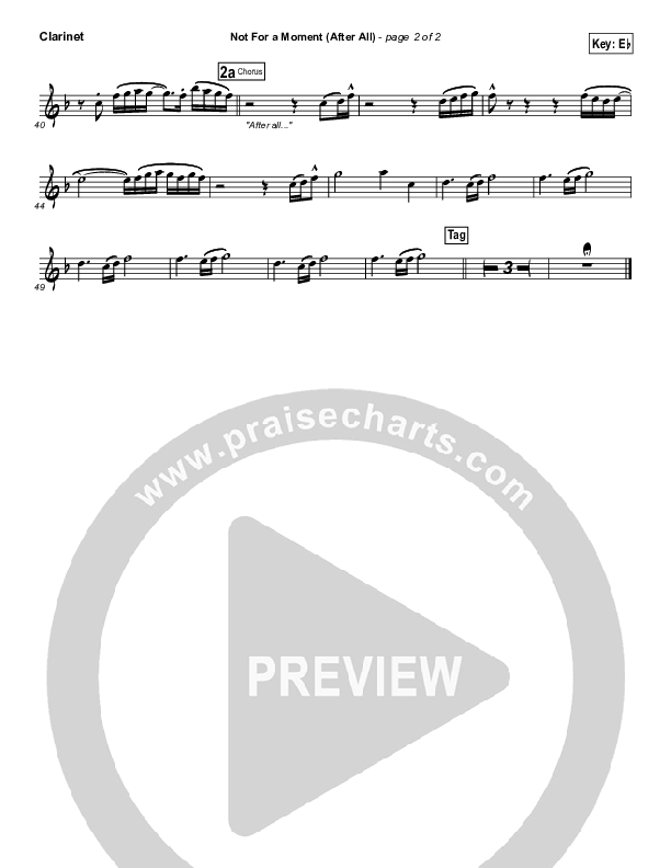 Not For A Moment (After All) Clarinet (Meredith Andrews)