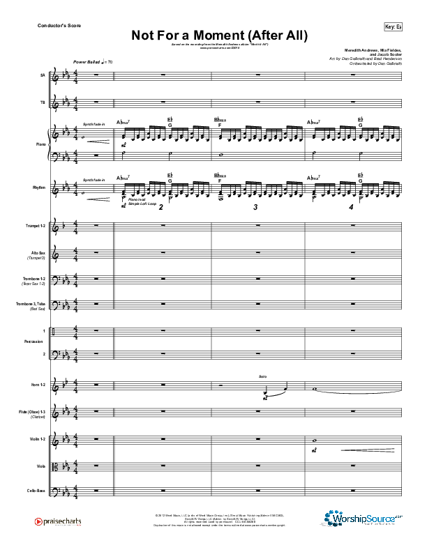 Not For A Moment (After All) Conductor's Score (Meredith Andrews)