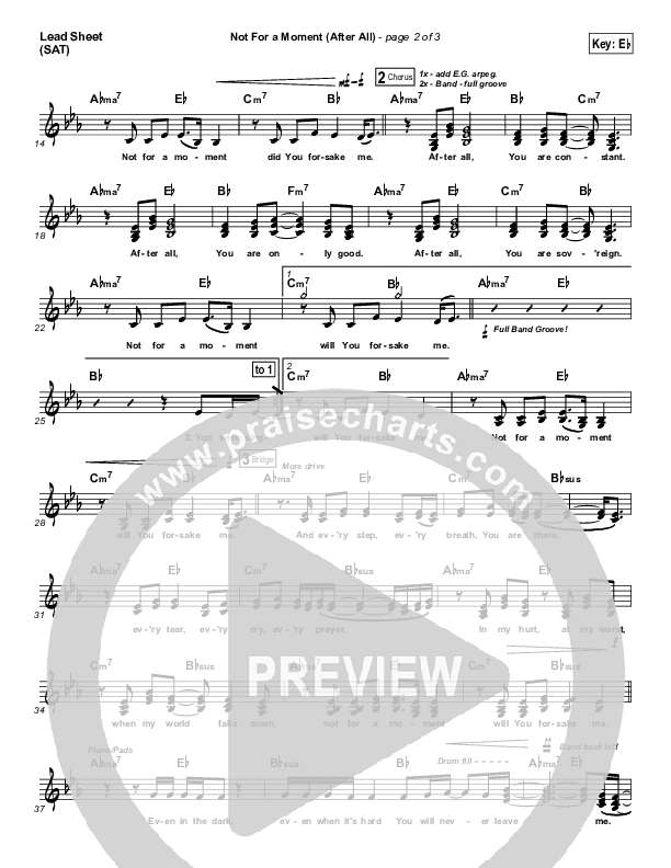 Not For A Moment (After All) Lead Sheet (SAT) (Meredith Andrews)