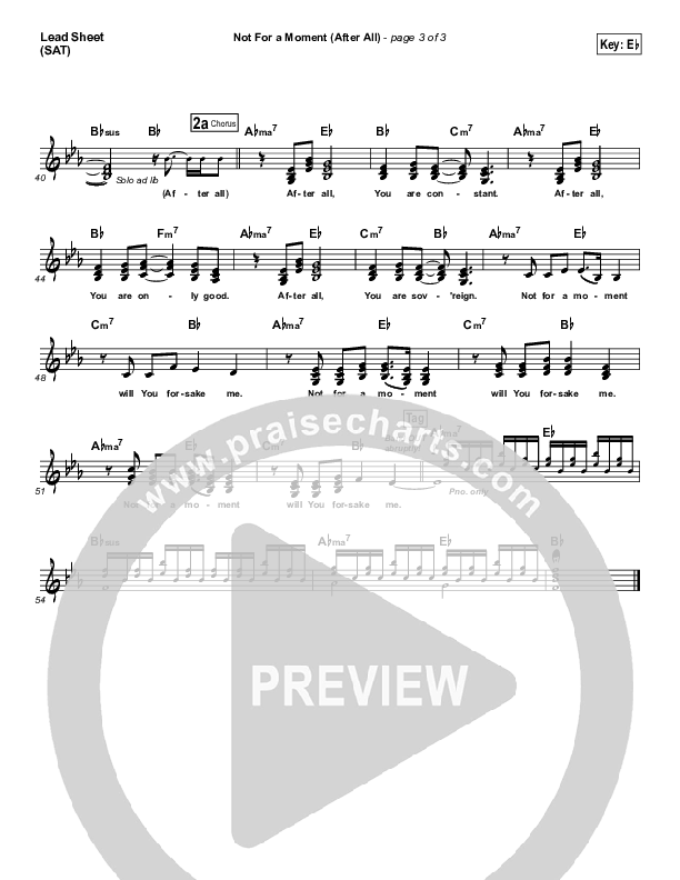 Not For A Moment (After All) Lead Sheet (SAT) (Meredith Andrews)