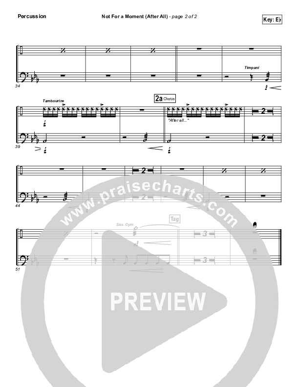 Not For A Moment (After All) Percussion (Meredith Andrews)