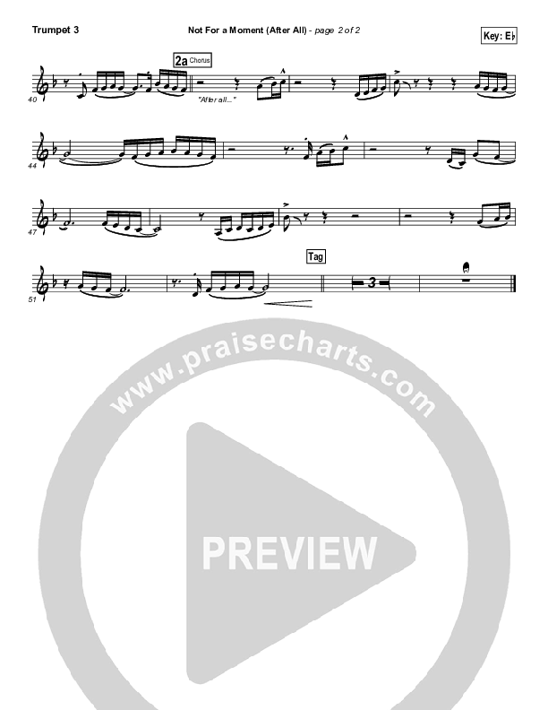 Not For A Moment (After All) Trumpet 3 (Meredith Andrews)