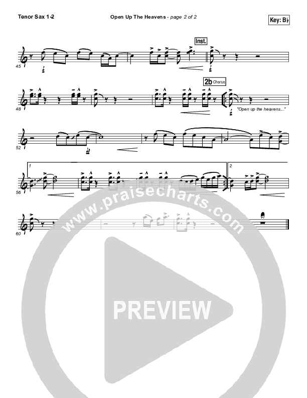 Open Up The Heavens Tenor Sax 1/2 (Meredith Andrews)