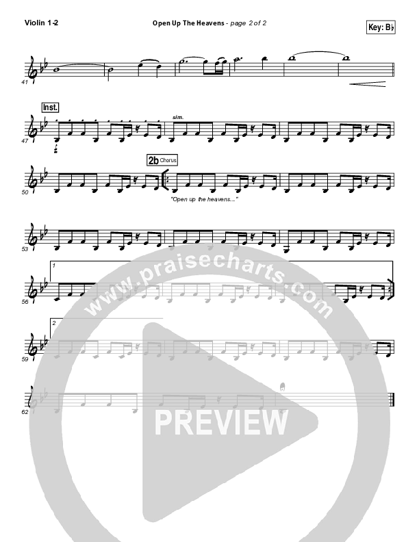 Open Up The Heavens Violin 1/2 (Meredith Andrews)