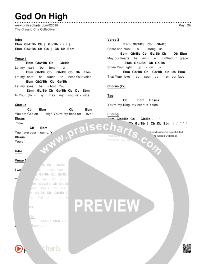 God On High Chords & Lyrics (The Classic City Collective)
