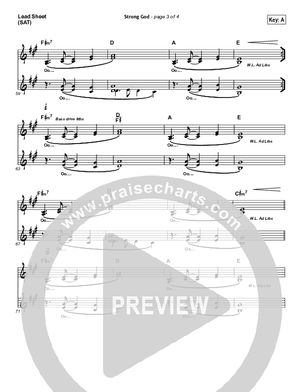 Strong God Lead Sheet (SAT) (Meredith Andrews)