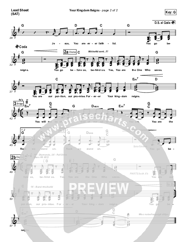 Your Kingdom Reigns Lead (SAT) (Meredith Andrews)