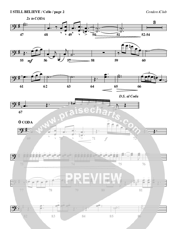 I Still Believe Cello (Mark Condon)