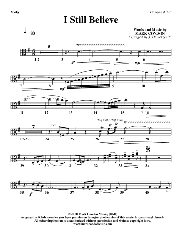 I Still Believe Viola (Mark Condon)