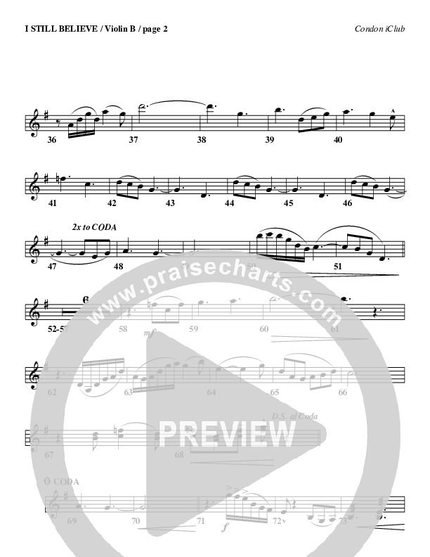 I Still Believe Violin 2 (Mark Condon)