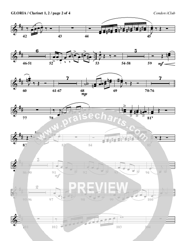 Gloria Clarinet 1/2 (Mark Condon)