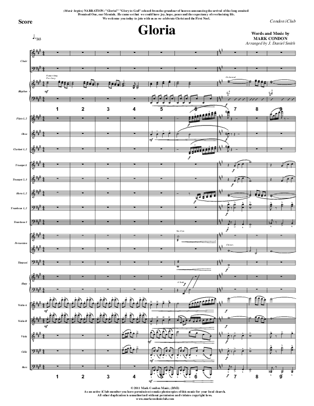 Gloria Conductor's Score (Mark Condon)