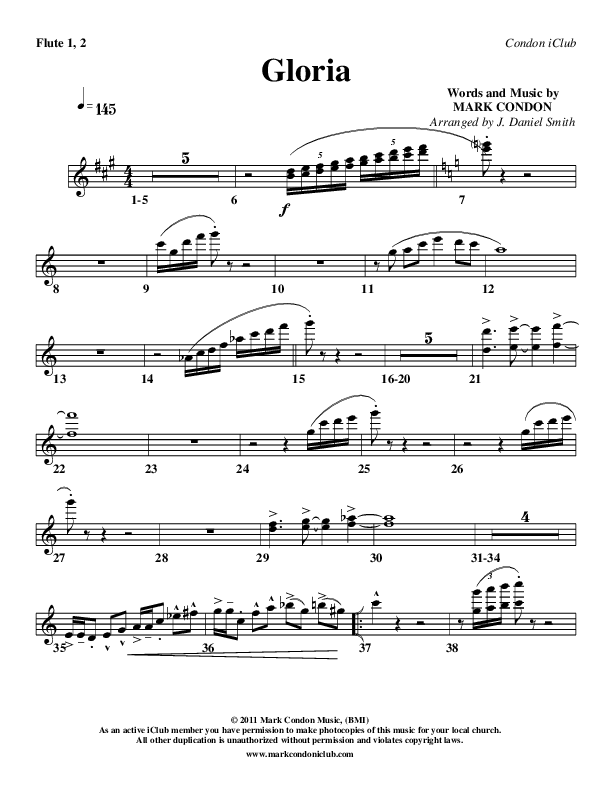 Gloria Flute 1/2 (Mark Condon)