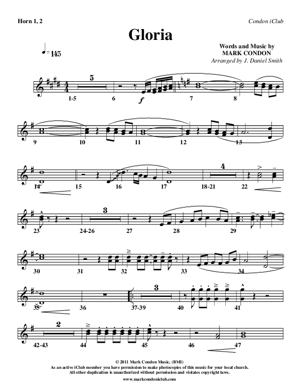 Gloria French Horn 1/2 (Mark Condon)