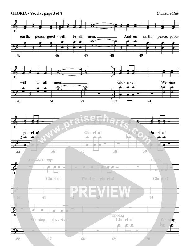 Gloria Lead Sheet (SAT) (Mark Condon)