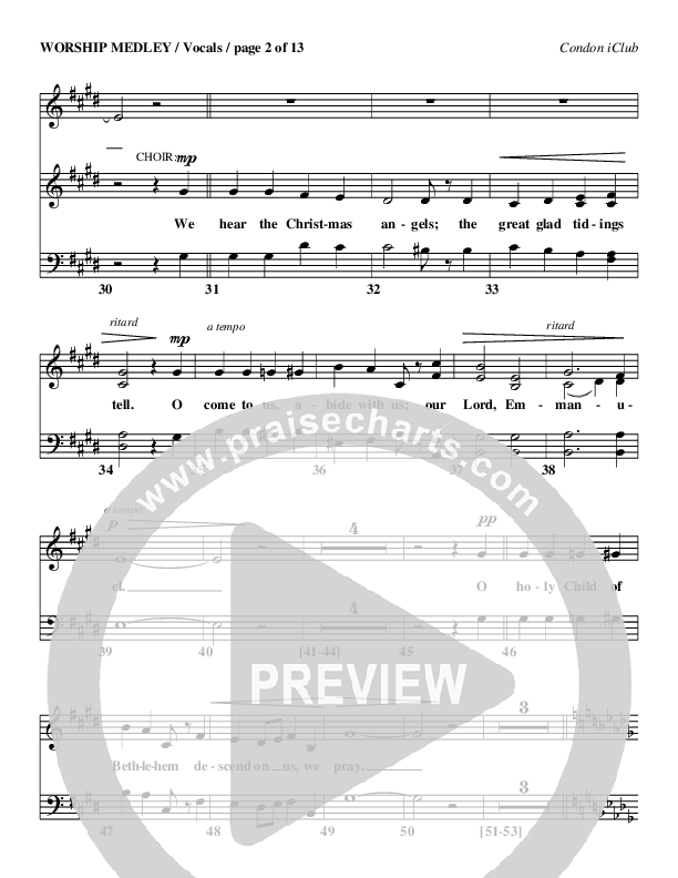 Worship Medley Choir Sheet (Mark Condon)