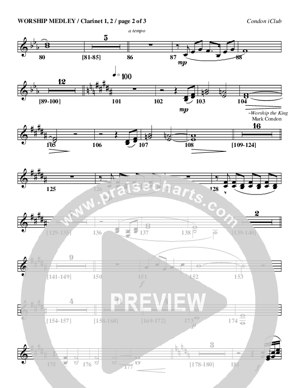 Worship Medley Clarinet 1/2 (Mark Condon)