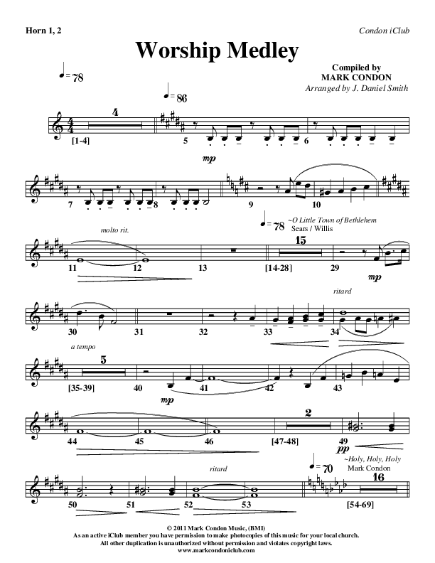 Worship Medley French Horn 1/2 (Mark Condon)