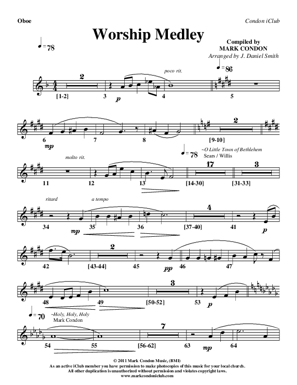Worship Medley Oboe (Mark Condon)