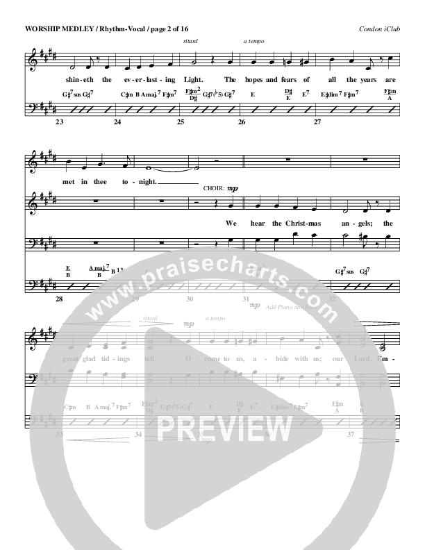 Worship Medley Lead Sheet (Mark Condon)