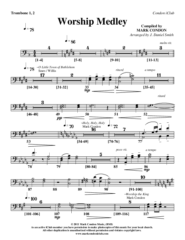 Worship Medley Trombone 1/2 (Mark Condon)