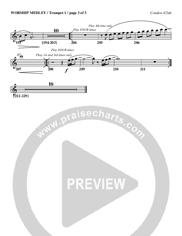 Worship Medley Trumpet 1 (Mark Condon)