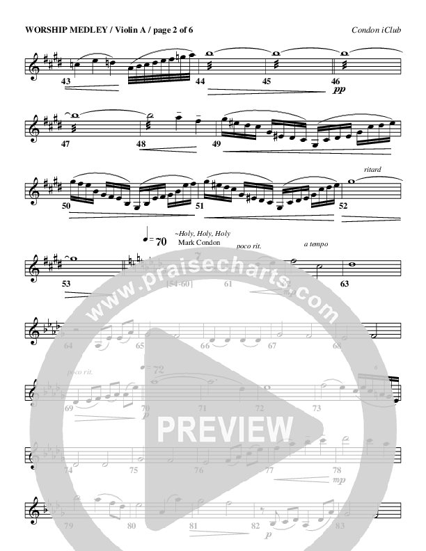 Worship Medley Violin 1 (Mark Condon)